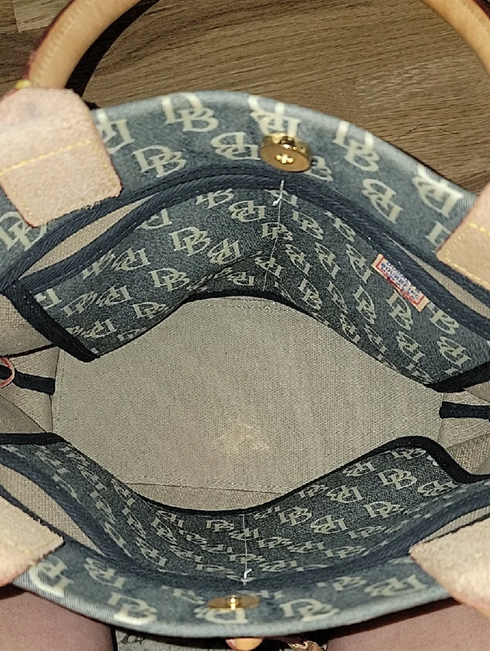 Dooney & Bourke Y2K Signature Monogram Tassel Tote Bag Possibly Vintage